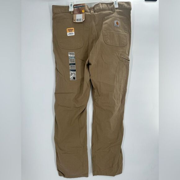 Carhartt Rugged Flex Rigby Dungaree Pants Relaxed Fit 38 X 34 Beige NWT - Picture 1 of 5
